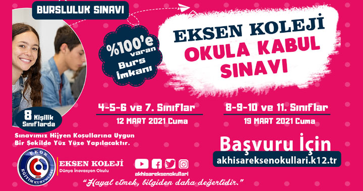 Eksen Koleji'nden Bursluluk sınavı