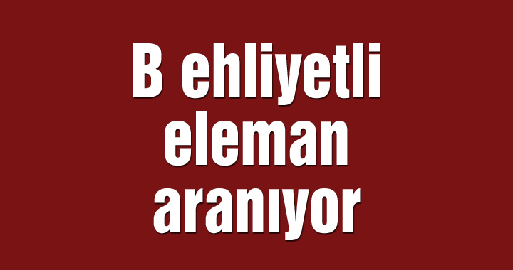 B ehliyetli eleman aranıyor