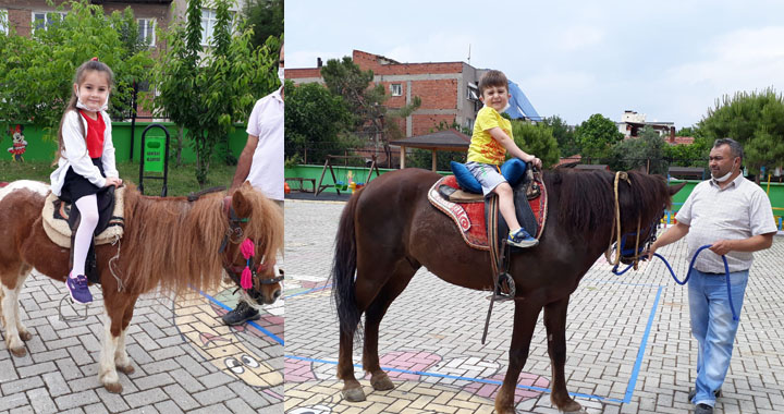 Zehra Muhittin Kavaklı Anaokulu’nda at binme etkinliği