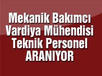 Mekanik bakımcı, vardiya mühendisi ve teknik personel aranıyor