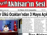 Yeni Akhisar'ın Sesi Gazetesi 4 Mayıs 2016