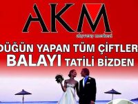 AKM'de Düğün Yapan Tüm Çiftlere Balayı Müjdesi