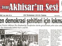 Yeni Akhisarın Sesi Gazetesi 29 Temmuz 2016
