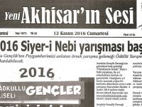 Yeni Akhisarın Sesi Gazetesi 12 Kasım 2016