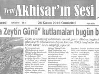 Yeni Akhisarın Sesi Gazetesi 26 Kasım 2016
