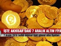 Akhisar'da 7 Aralık 2016 tarihli güncel altın fiyatları