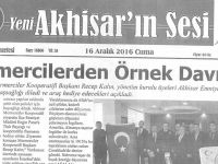 Yeni Akhisarın sesi gazetesi 16 Aralık 2016