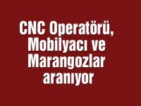 CNC Operatörü, Mobilyacı ve Marangozlar aranıyor