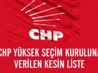 CHP'nin yüksek seçim kuruluna verdiği kesin liste