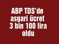ABP TDS’de asgari ücret 3 bin 100 lira oldu